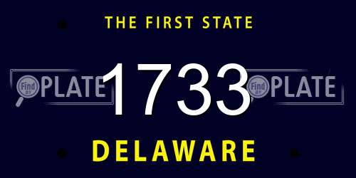 1733 Delaware License Plate