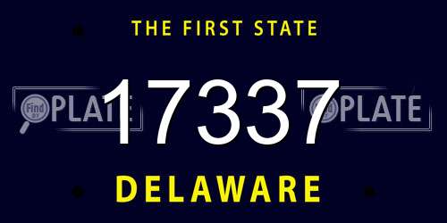 17337 Delaware License Plate