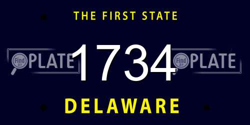 1734 Delaware License Plate