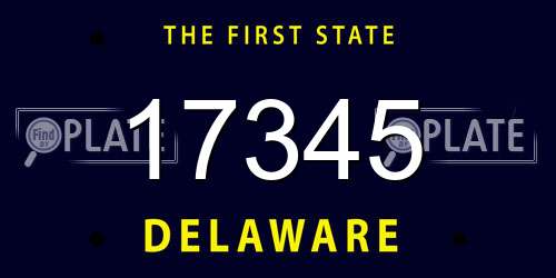 17345 Delaware License Plate