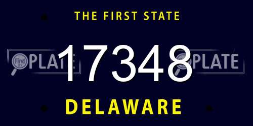 17348 Delaware License Plate