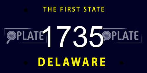 1735 Delaware License Plate