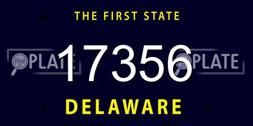17356 Delaware License Plate