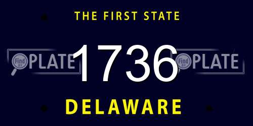 1736 Delaware License Plate