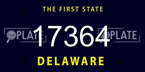 17364 Delaware License Plate