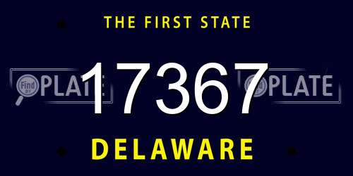 17367 Delaware License Plate