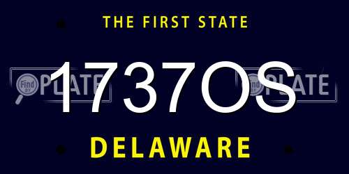 1737OS Delaware License Plate
