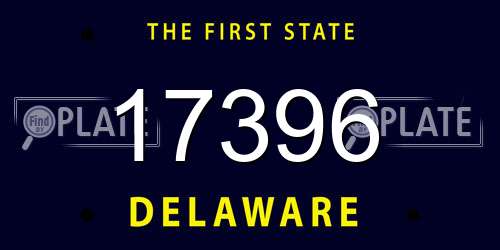 17396 Delaware License Plate