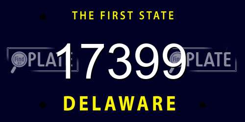 17399 Delaware License Plate