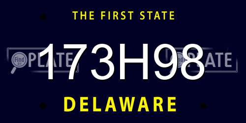 173H98 Delaware License Plate