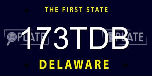 173TDB Delaware License Plate
