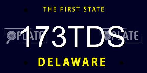 173TDS Delaware License Plate