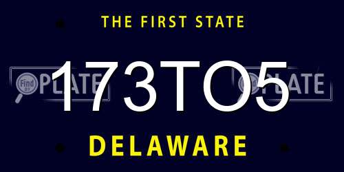 173TO5 Delaware License Plate