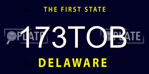 173TOB Delaware License Plate