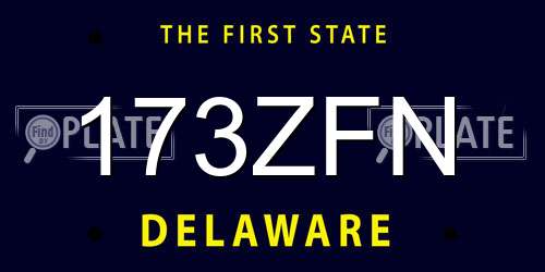 173ZFN Delaware License Plate