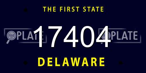 17404 Delaware License Plate