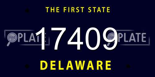 17409 Delaware License Plate
