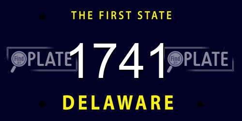 1741 Delaware License Plate