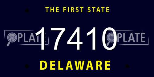 17410 Delaware License Plate