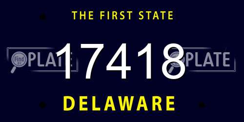 17418 Delaware License Plate