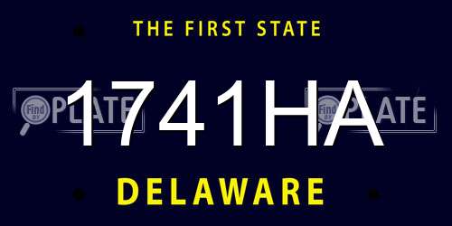 1741HA Delaware License Plate