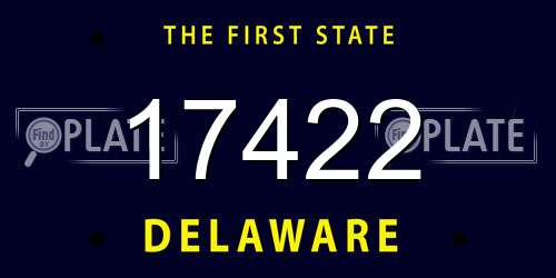 17422 Delaware License Plate