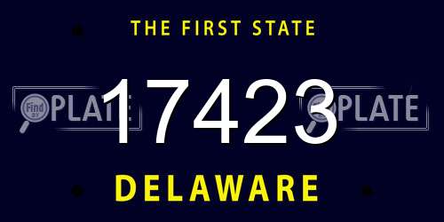 17423 Delaware License Plate
