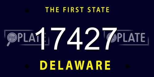 17427 Delaware License Plate