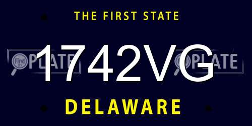 1742VG Delaware License Plate