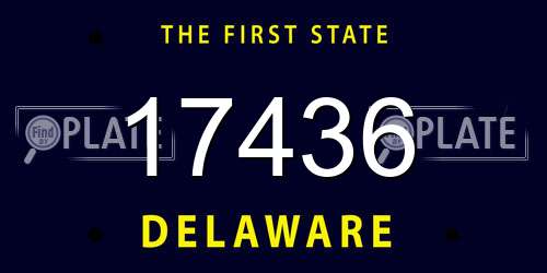 17436 Delaware License Plate