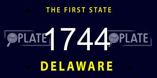 1744 Delaware License Plate
