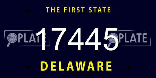17445 Delaware License Plate