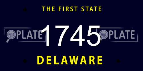 1745 Delaware License Plate