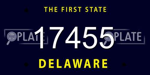 17455 Delaware License Plate