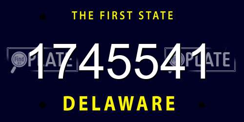 1745541 Delaware License Plate