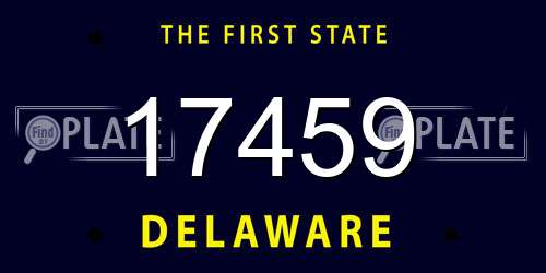 17459 Delaware License Plate