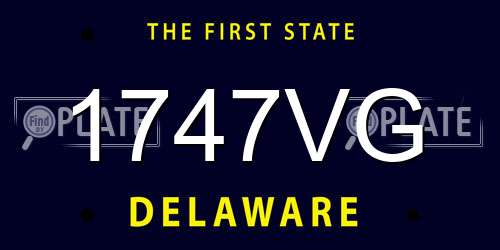 1747VG Delaware License Plate