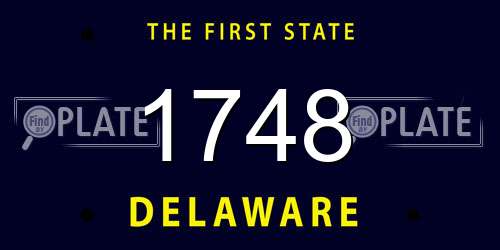 1748 Delaware License Plate