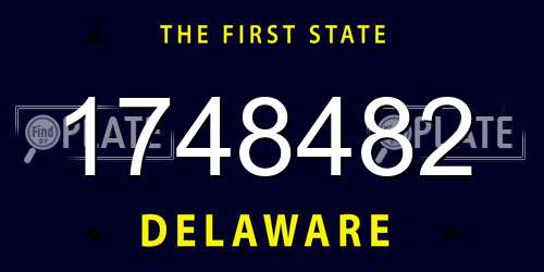 1748482 Delaware License Plate