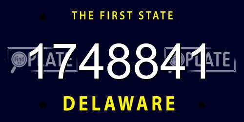1748841 Delaware License Plate