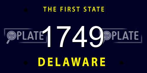 1749 Delaware License Plate