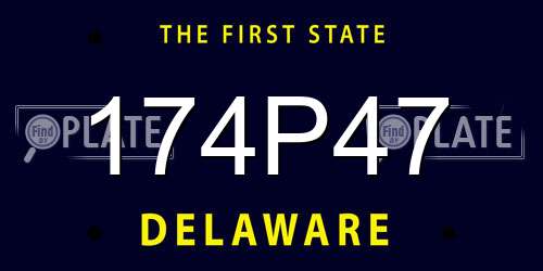 174P47 Delaware License Plate