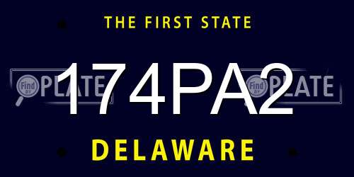 174PA2 Delaware License Plate