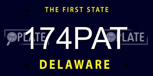 174PAT Delaware License Plate