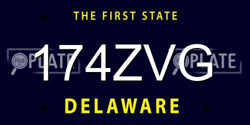 174ZVG Delaware License Plate