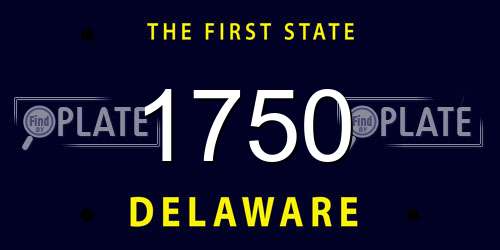 1750 Delaware License Plate