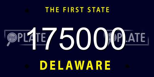 175000 Delaware License Plate