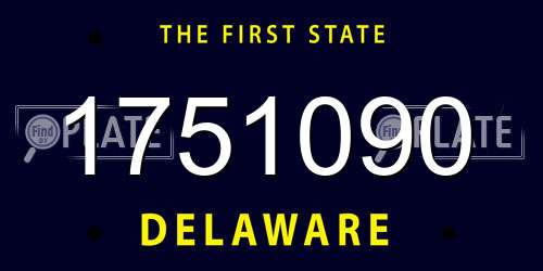 1751090 Delaware License Plate