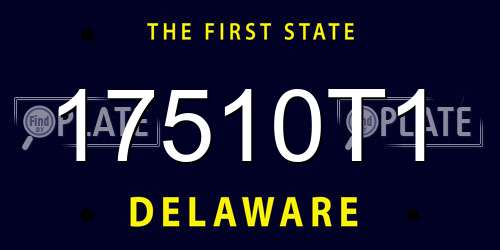 17510T1 Delaware License Plate