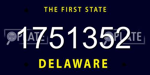 1751352 Delaware License Plate